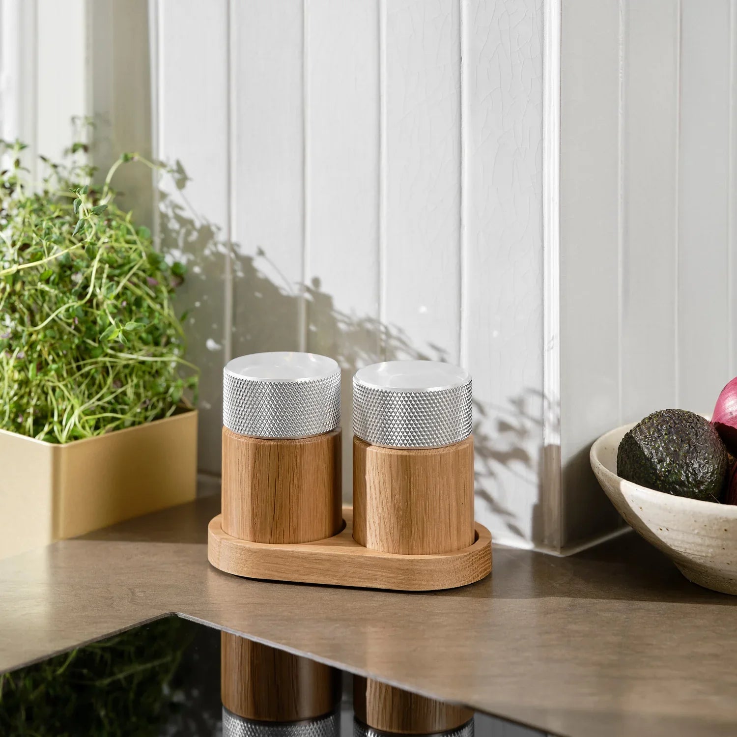 Gejst Sina Salt And Pepper Mill, Oak/ Steel