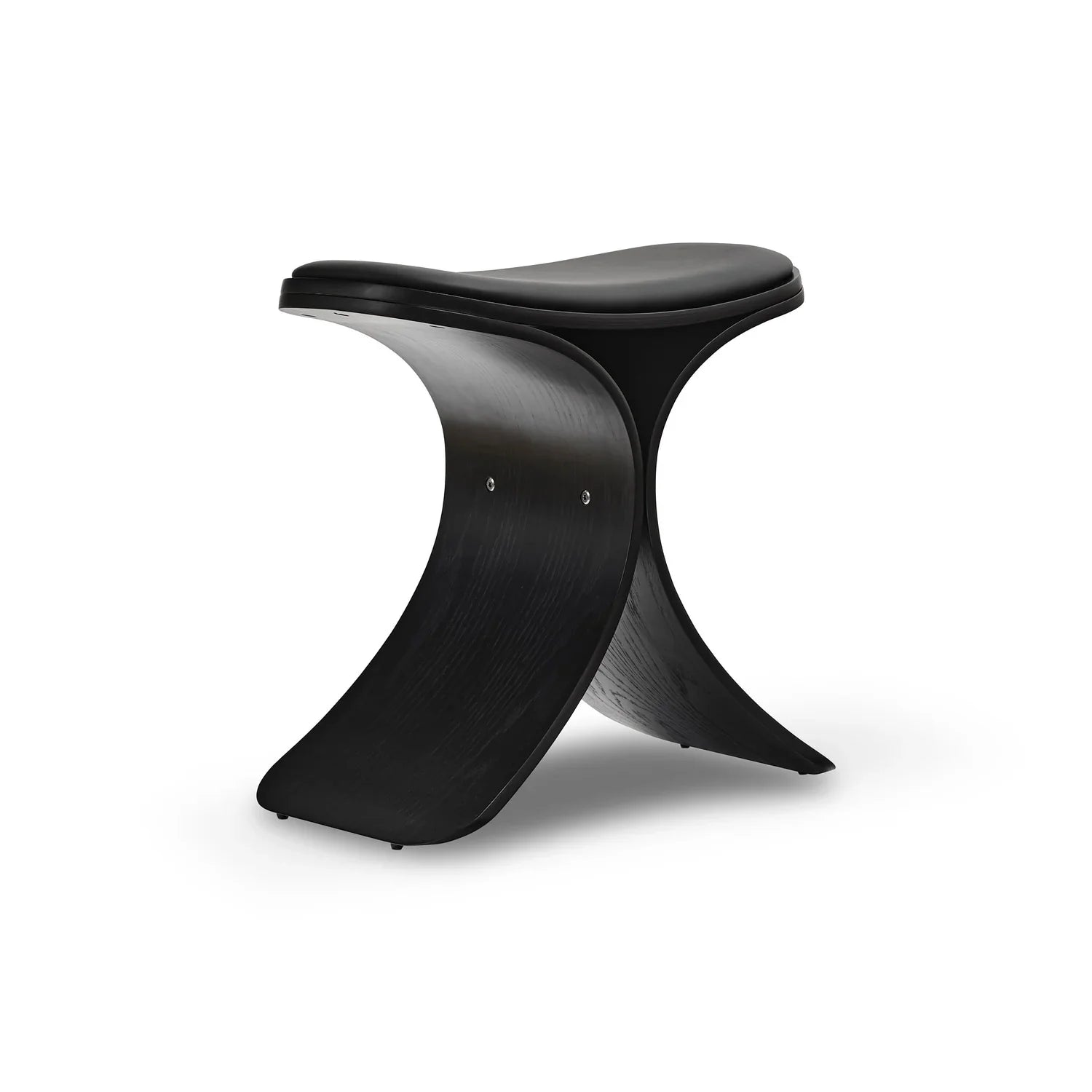 Gejst Luno Stool, Black Oak/Black Leather