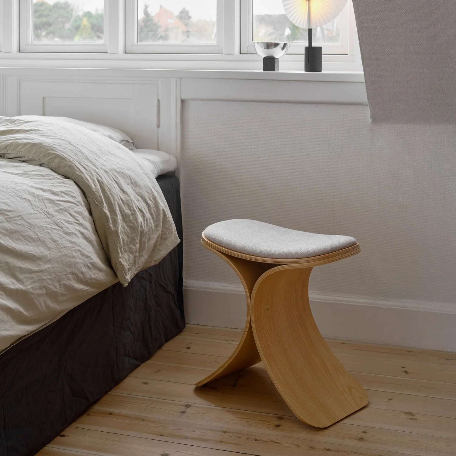 Gejst Luno Stool, Oak/Beige Textile