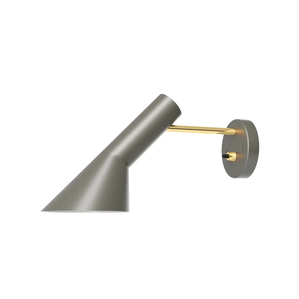 Louis Poulsen Aj Wall Lamp Hardwired With Switch, Brass/Warm Grey