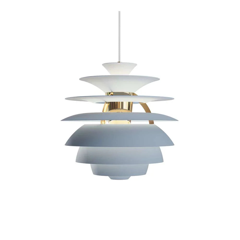 Louis Poulsen Ph Snowball Pendant, Dusty Blue/Brass Metallised