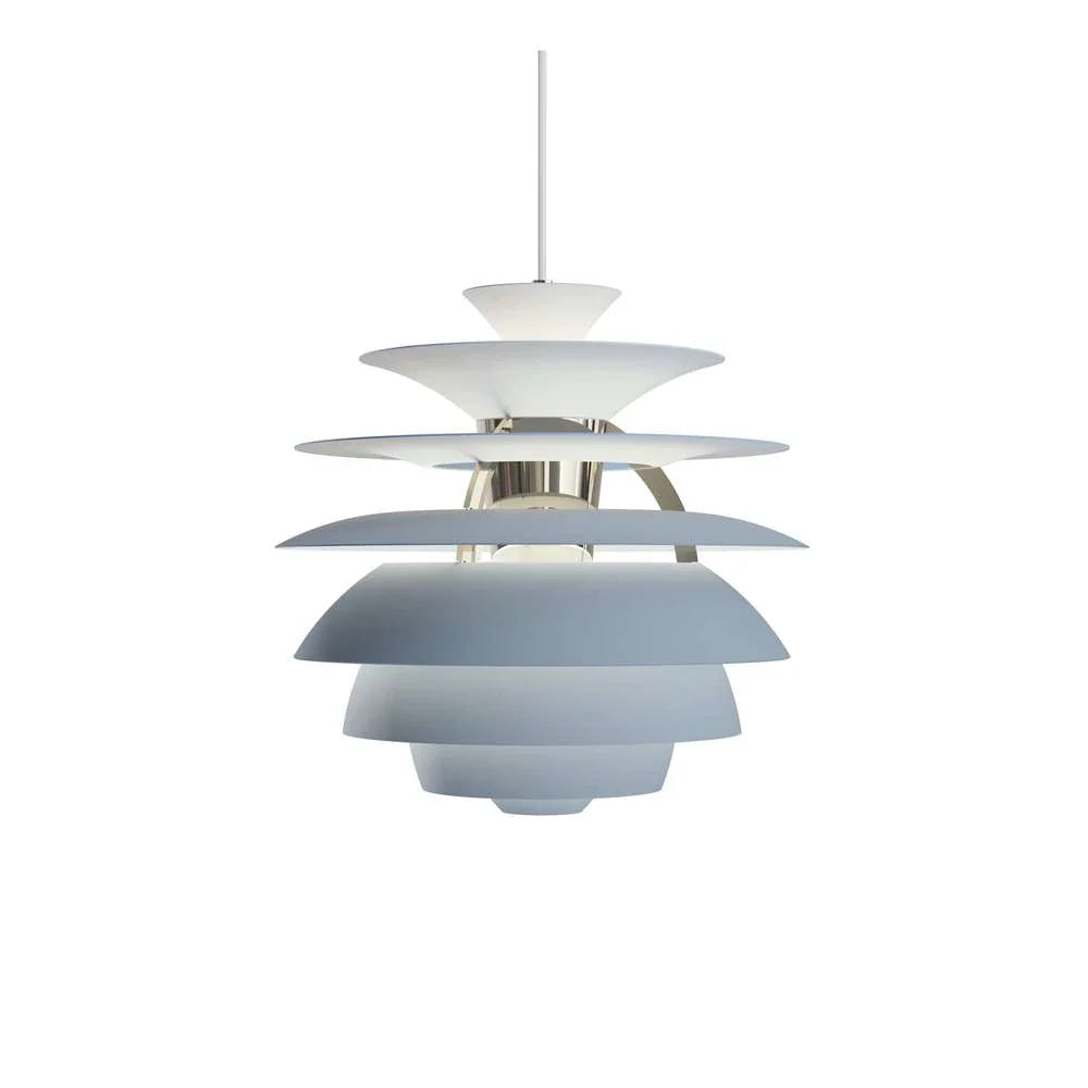 Louis Poulsen Ph Snowball Pendant, Dusty Blue/High Lustre Chrome Plated