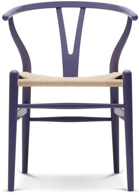 Carl Hansen Ch24 Y Chair Stuhl, Naturpapierkordel, Buche/Lilablau