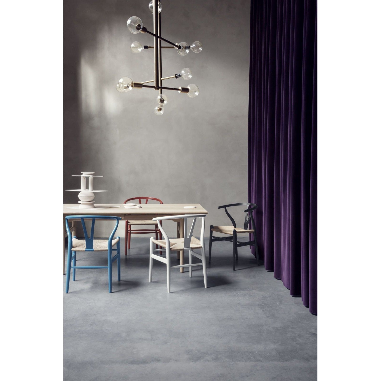 Carl Hansen Ch24 Y Chair Stuhl, Naturpapierkordel, Buche/Silbergrau
