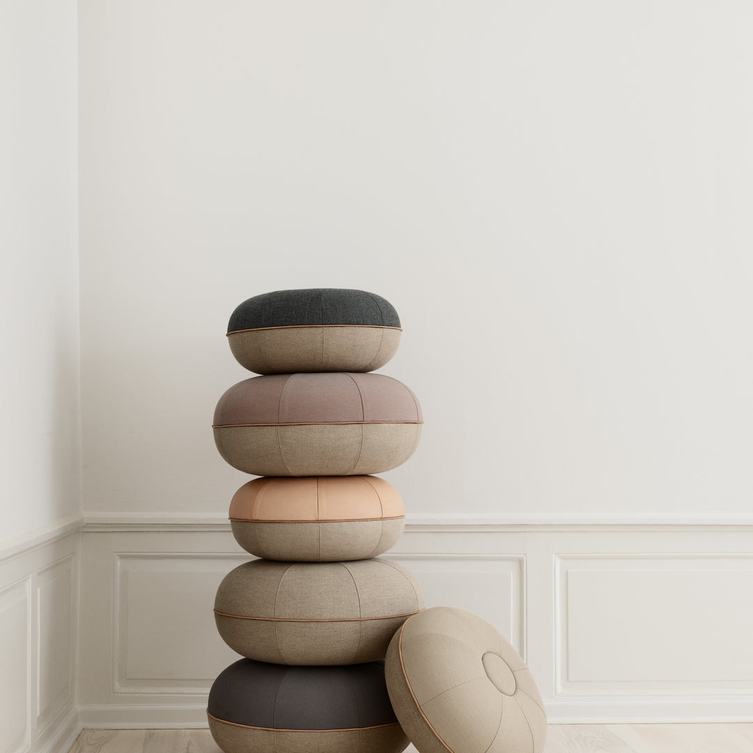 Fritz Hansen Cm Pouf Small, Steelcut Trio Pale Yellow