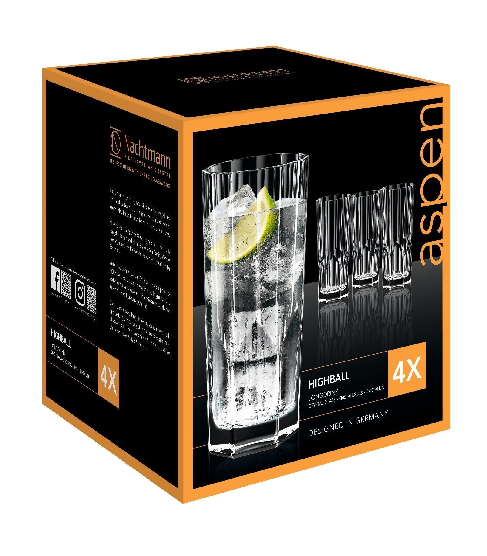 Nachtmann Aspen Long Drink Glass 309 Ml, Set Of 4