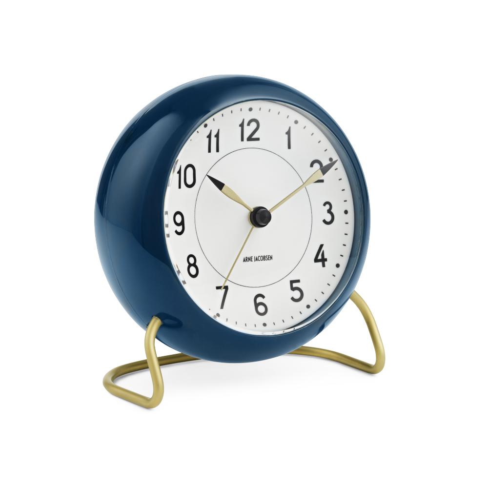[product_category]-Arne Jacobsen Station Table Clock With Alarm, Petrol-Arne Jacobsen-5709513436782-43678-ARN-2