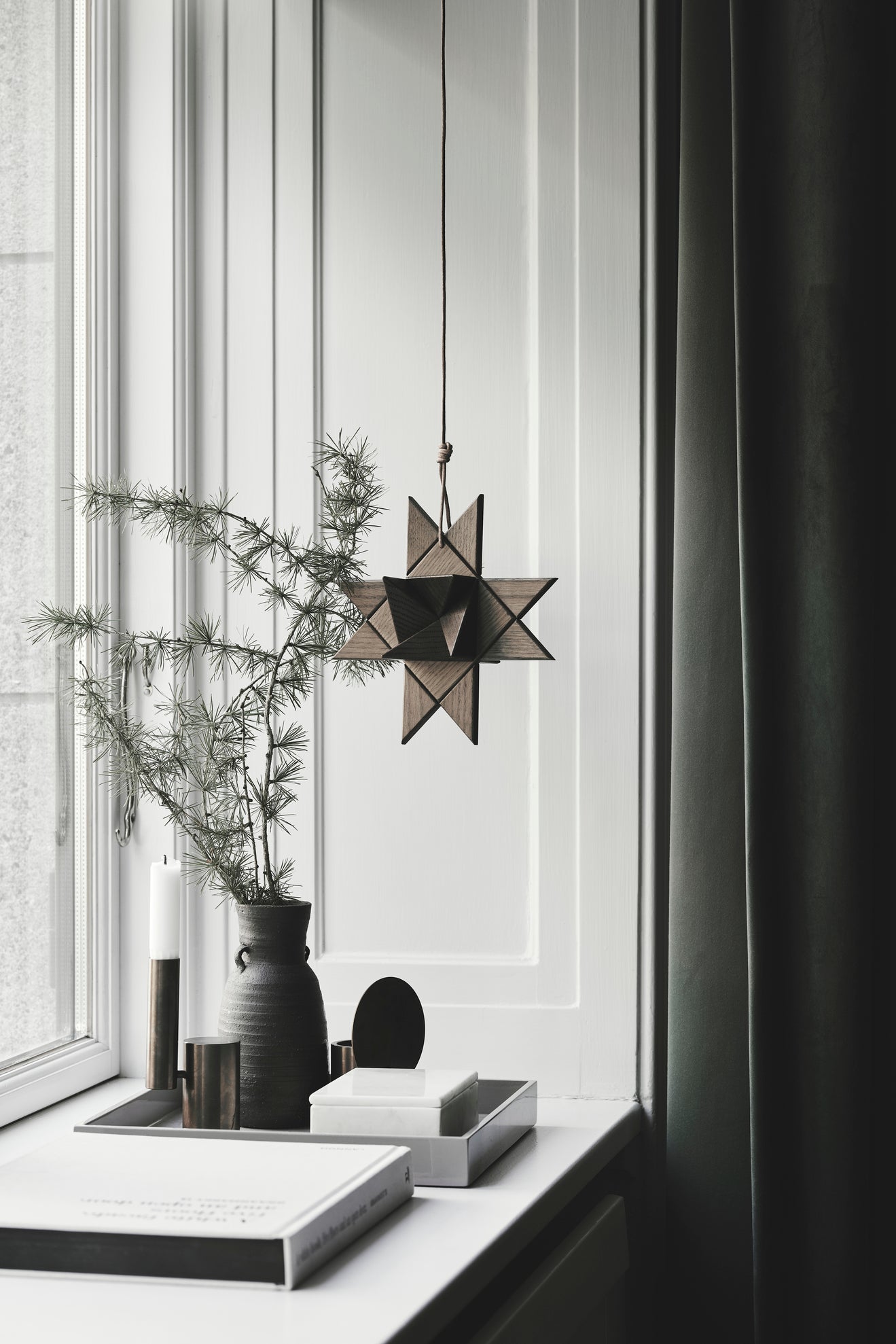[product_category]-Boyhood Fröbel Star Hanging Decorative Figure, Stained Oak-Boyhood-5744000800332-400033-BOY-2
