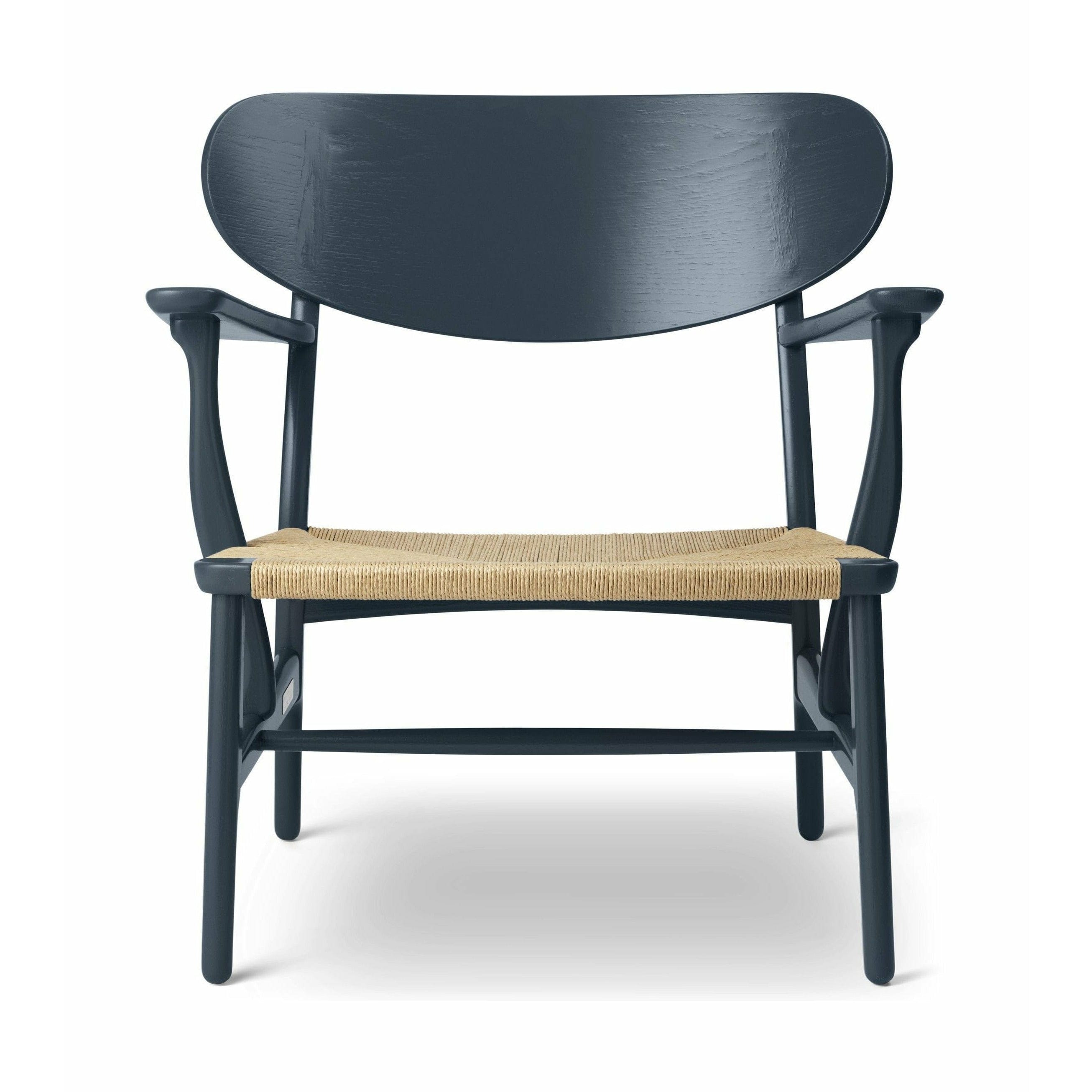 Carl Hansen Ch22 Armchair Oak, North Sea Blue/Natural Braiding, Special Edition