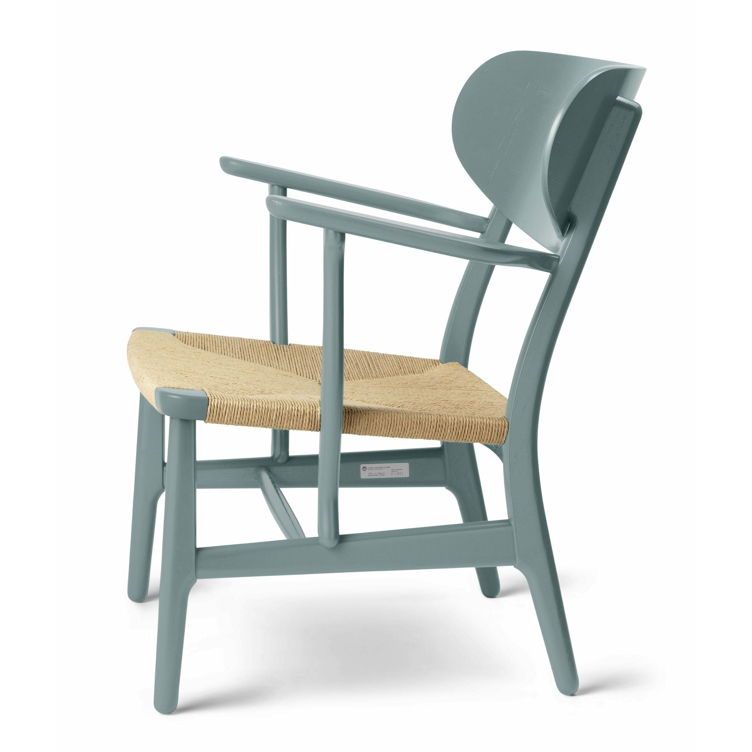Carl Hansen Ch22 Armchair Oak, Pewter Blue/Natural Wicker, Special Edition