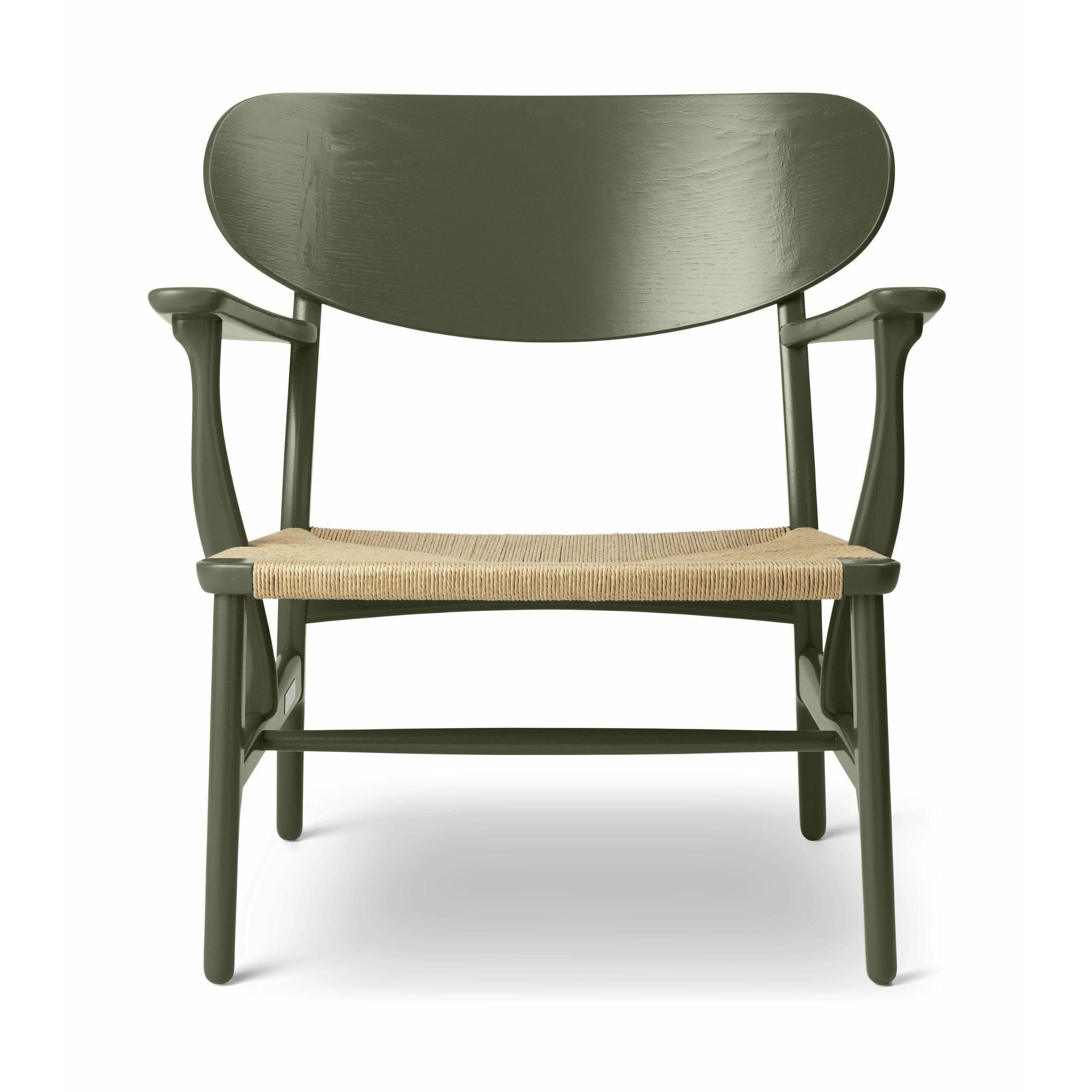 Carl Hansen Ch22 Armchair Oak, Seaweed Green/Natural Braiding, Special Edition