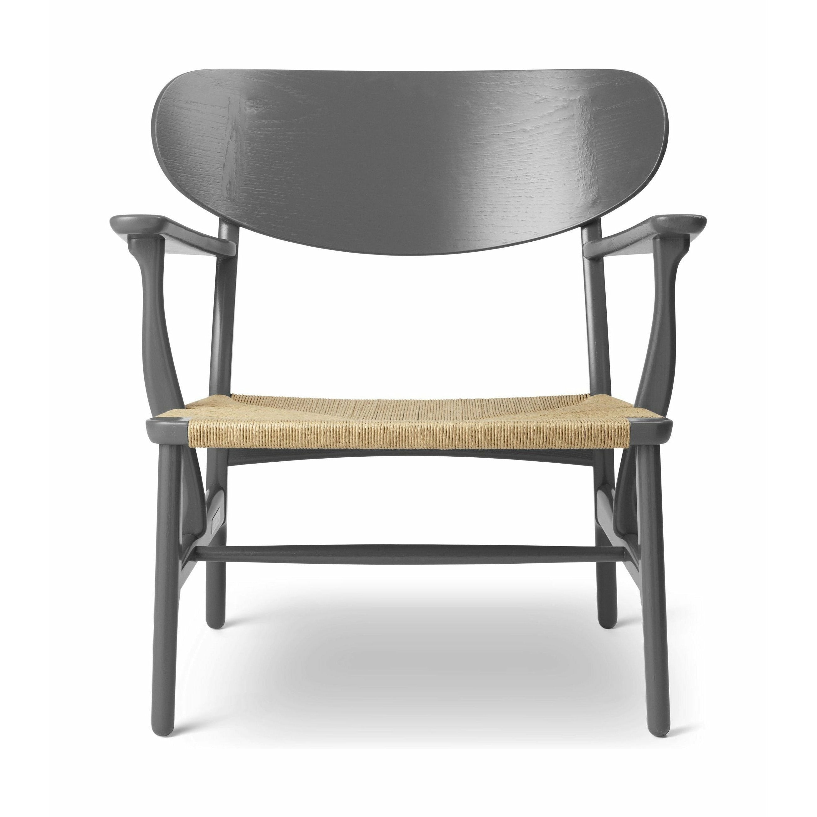Carl Hansen Ch22 Armchair Oak, Slate Brown/Natural Wicker, Special Edition