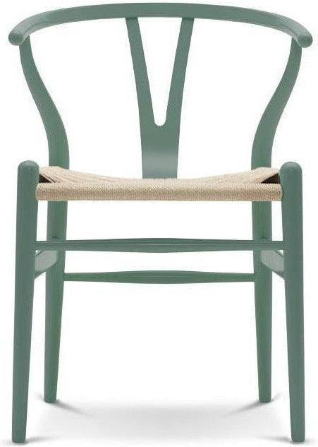 Carl Hansen Ch24 Y Chair Stuhl, Naturpapierkordel, Buche/Petrolgrün