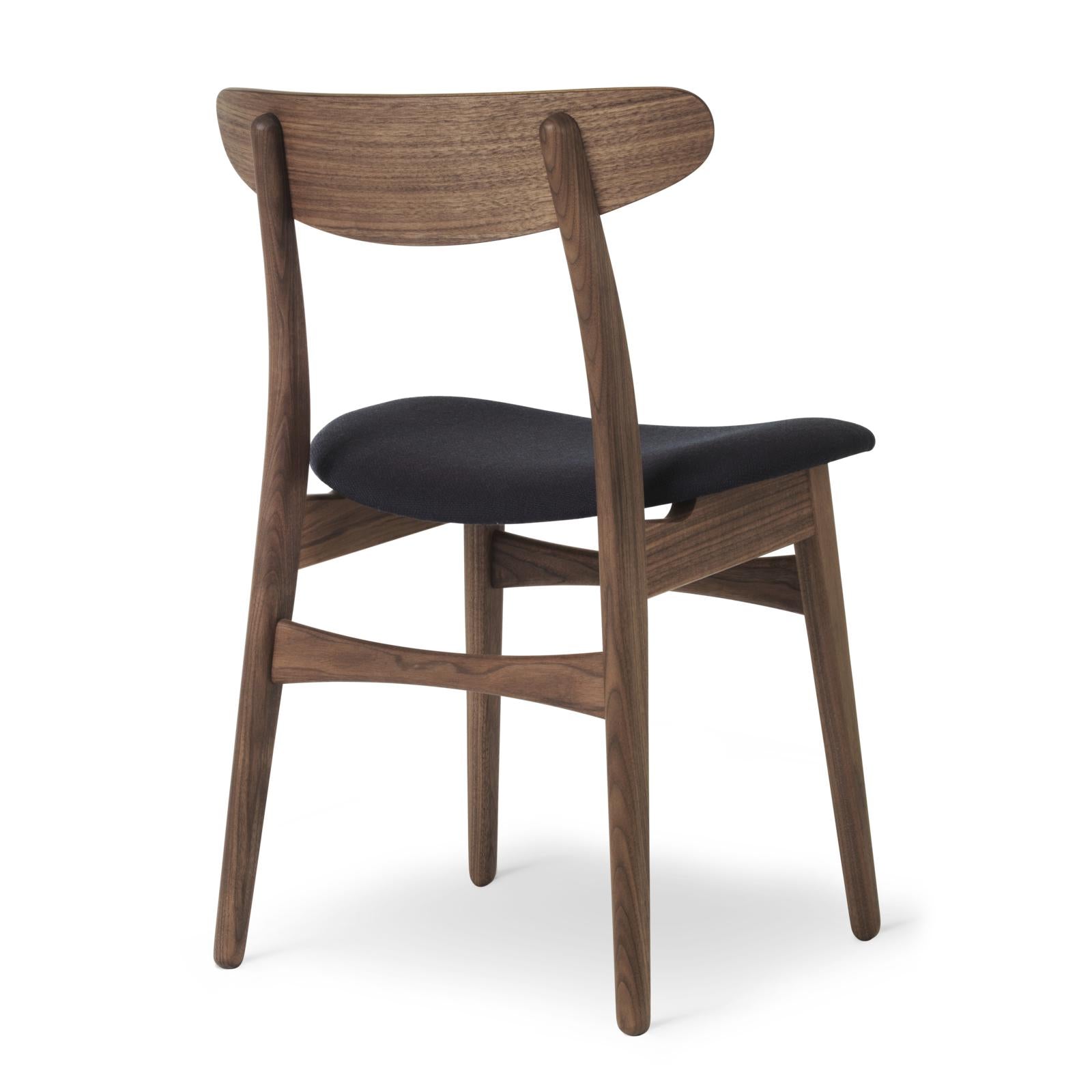 [product_category]-Carl Hansen Ch30p Chair, Oiled Walnut, Black Fabric-Carl Hansen-CH30P-oiledwalnut-fiord981-CAR-2