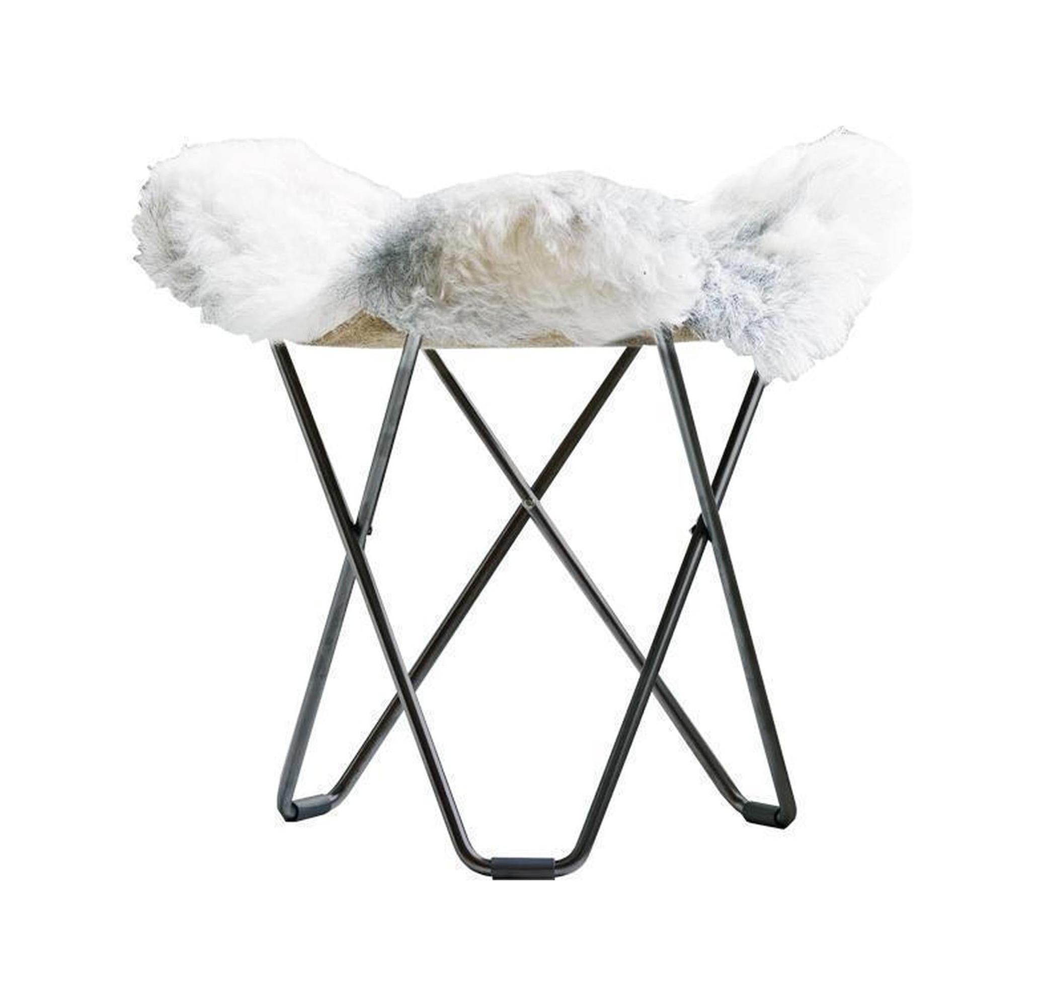 [product_category]-Cuero Iceland Flying Goose Stool, Shorn Grey/Black-Cuero-7340172614678-1467-CUE-1