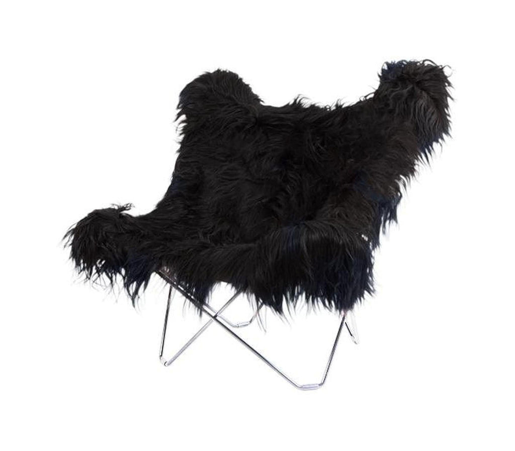 [product_category]-Cuero Iceland Mariposa Butterfly Chair, Wild Black/Chrome-Cuero-7340172611271-1127-CUE-1