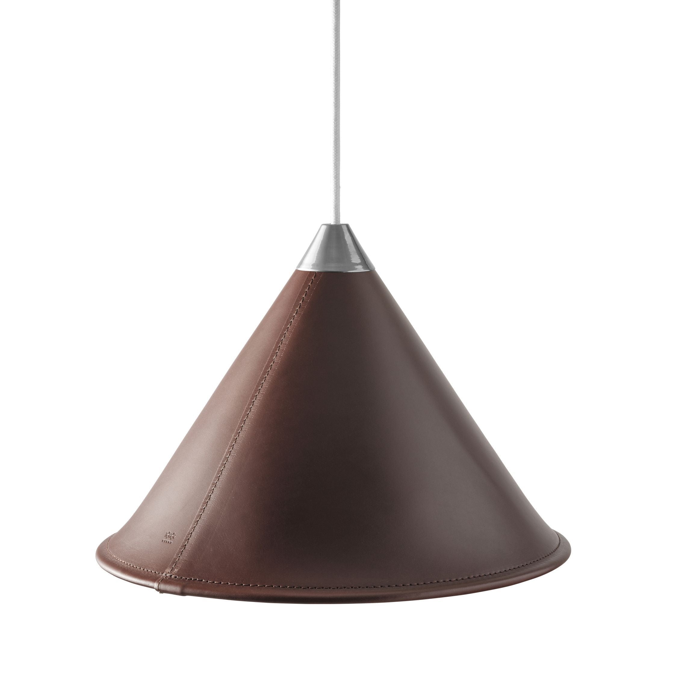 [product_category]-Cuero Namibia Pendant ø 45 Cm, Chocolate/Chrome With White Cable-Cuero-7340172637073-1520434-CUE-2