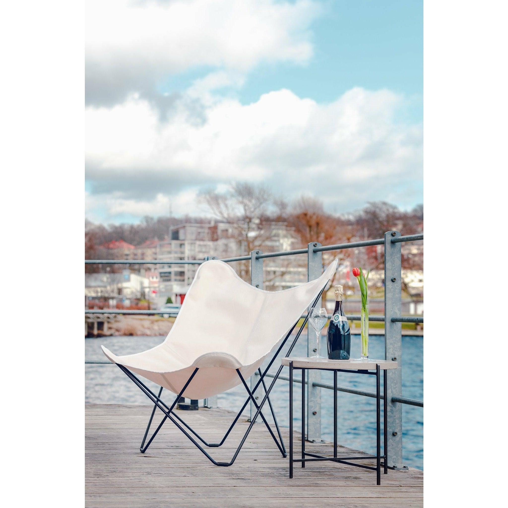 [product_category]-Cuero Sunshine Mariposa Butterfly Chair, Oyster/Black Outdoor Frame-Cuero-7340172619048-1904-CUE-2
