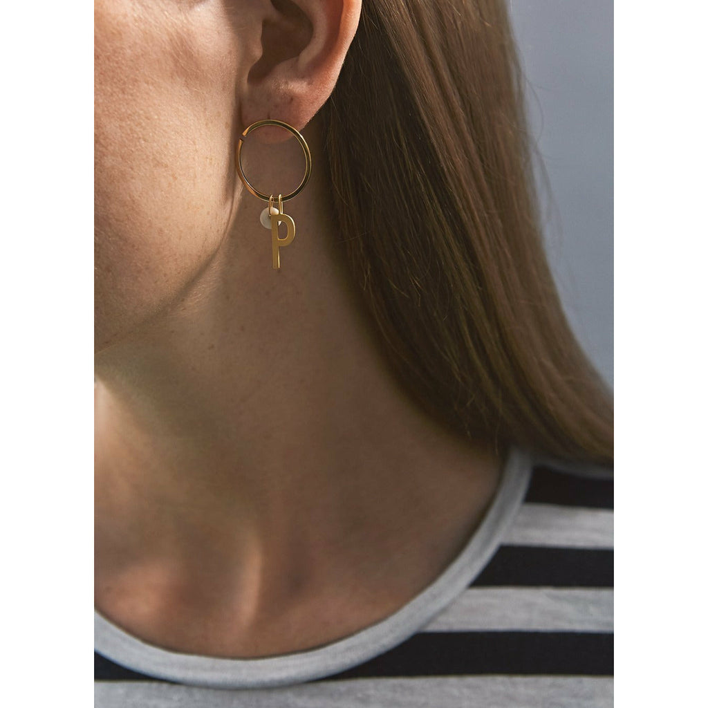 [product_category]-Design Letters Hoops Earrings ø 24 Mm, Gold Plated-Design Letters-5710498172800-90403003GOLD-DES-4