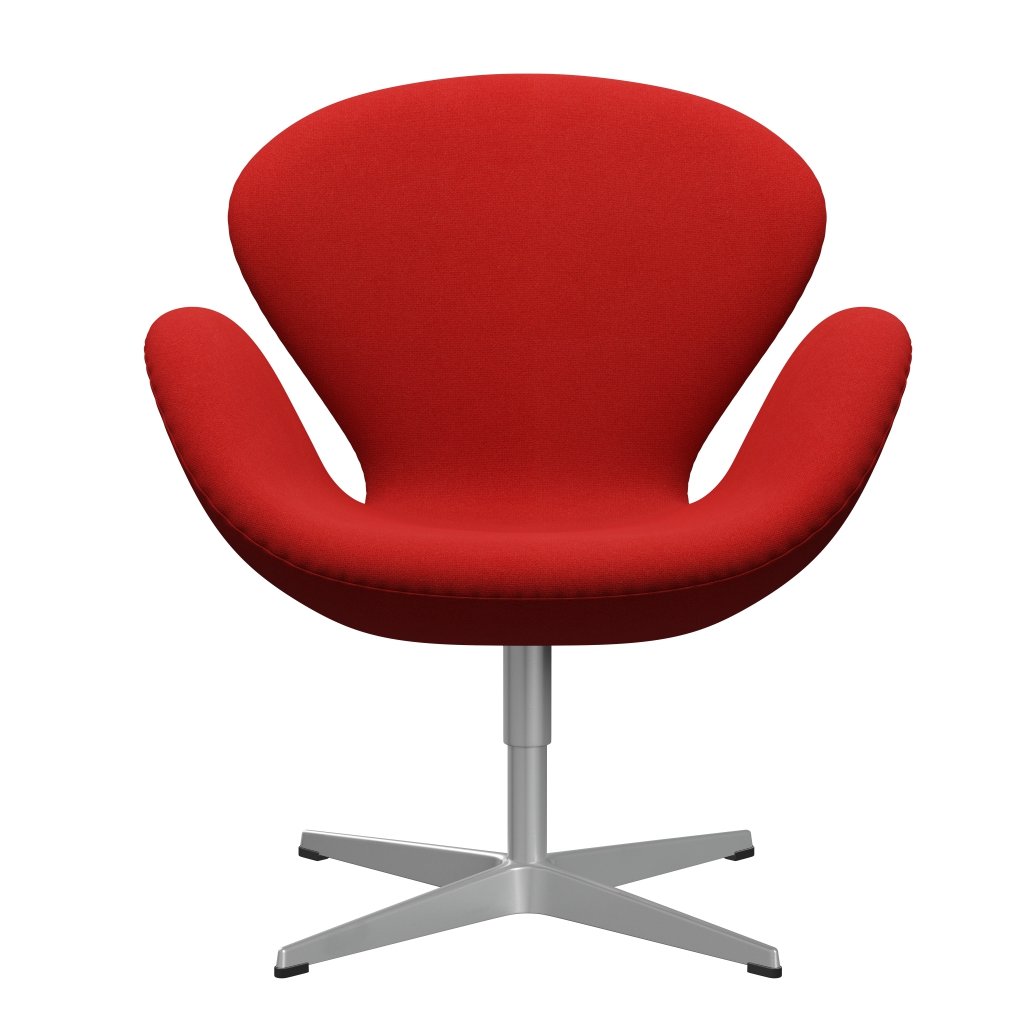 [product_category]-Fritz Hansen Swan Lounge Chair, Silver Grey/Tonus Orange/Red-Fritz Hansen-3320-TON608-SGBASE-FRI-1