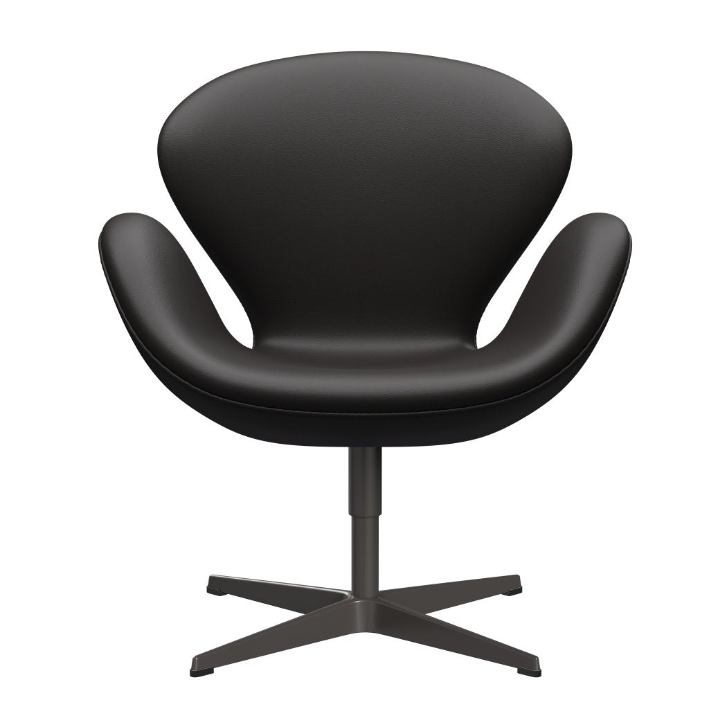 [product_category]-Fritz Hansen Swan Lounge Chair, Warm Graphite/Aura Black Brown-Fritz Hansen-3320-CLBBR-WGBASE-FRI-1