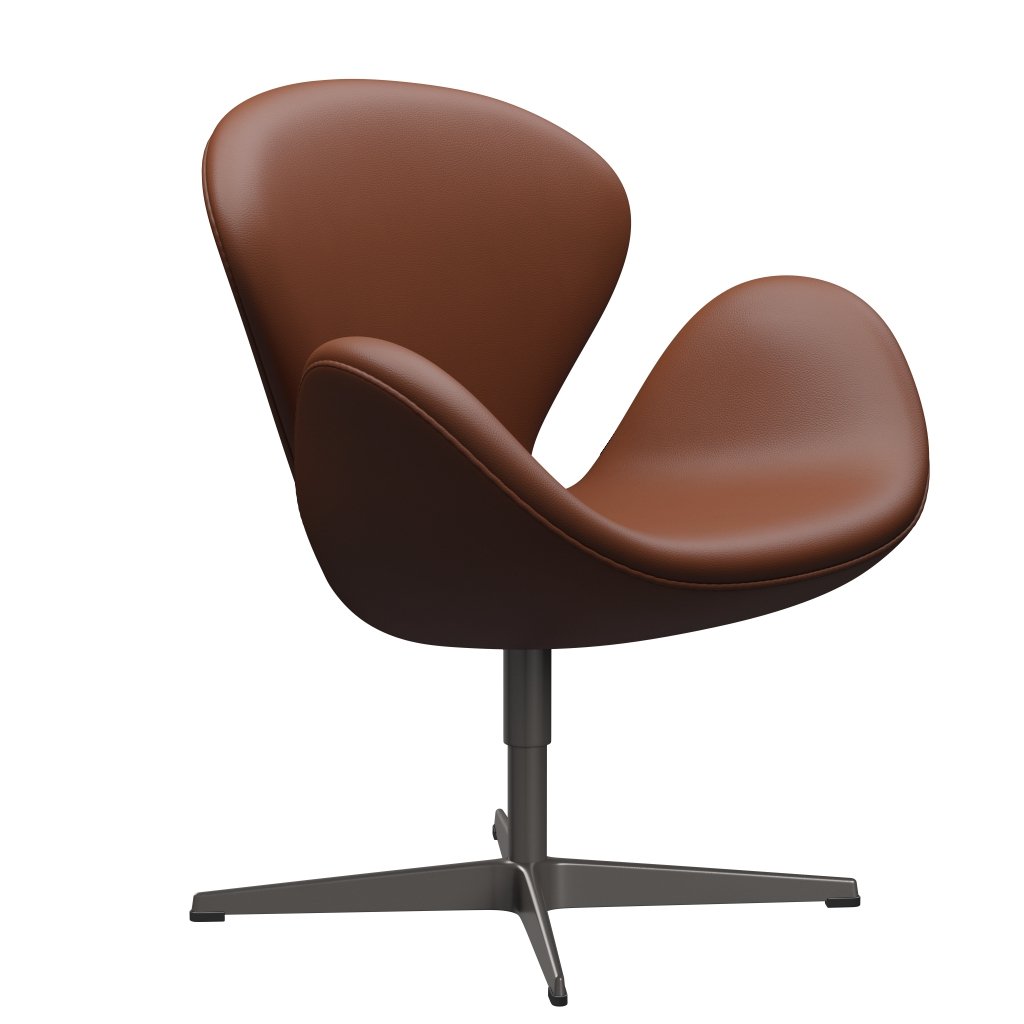 [product_category]-Fritz Hansen Swan Lounge Chair, Warm Graphite/Aura Cognac-Fritz Hansen-3320-CLTAN-WGBASE-FRI-2