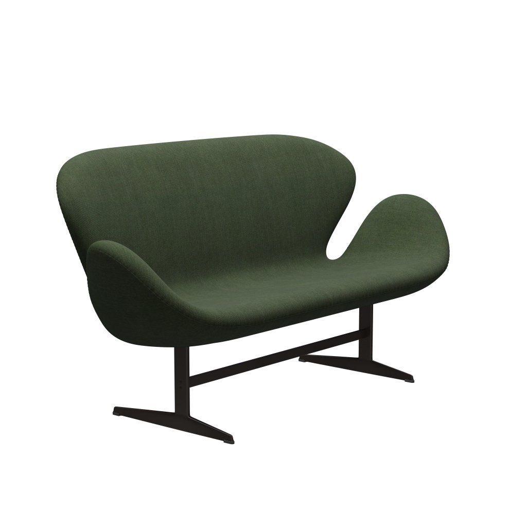[product_category]-Fritz Hansen Swan Sofa 2 Seater, Brown Bronze/Canvas Light Green/Blue-Fritz Hansen-3321-CA0974-BBBASE-FRI-2