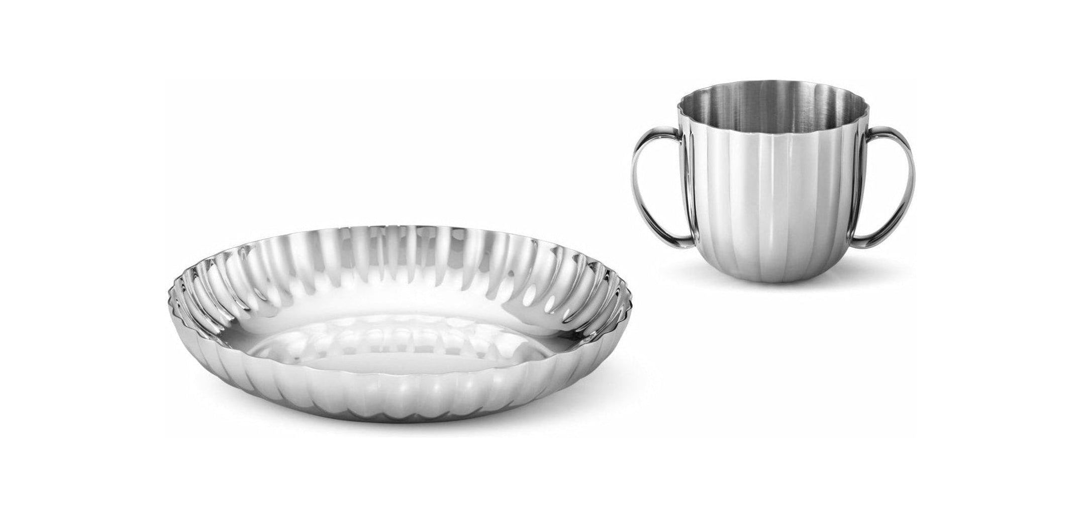 [product_category]-Georg Jensen Bernadotte Deep Plate & Cup Kids Set-Georg Jensen-5713275209461-10019292-GEO-1