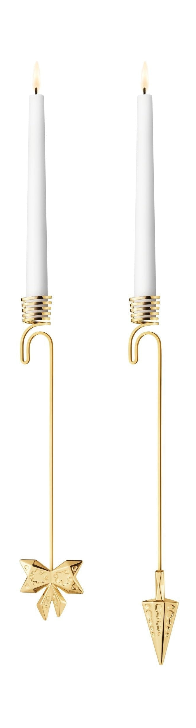 [product_category]-Georg Jensen Candle Holder Set Bow & Pointed Bag , Gold Plated-Georg Jensen-5713275218463-10020116-GEO-1