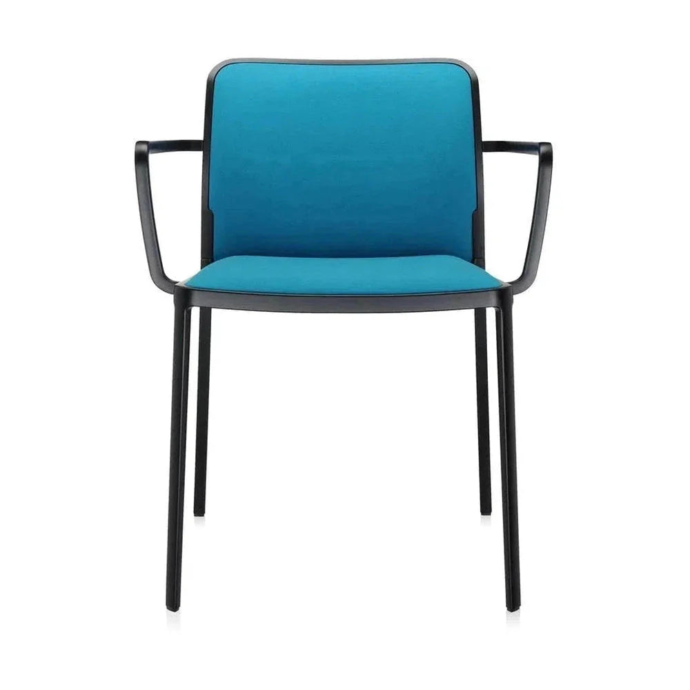 [product_category]-Kartell Audrey Soft Armchair, Black/Teal Blue-Kartell-8058967161892-05976NR-KAR-1