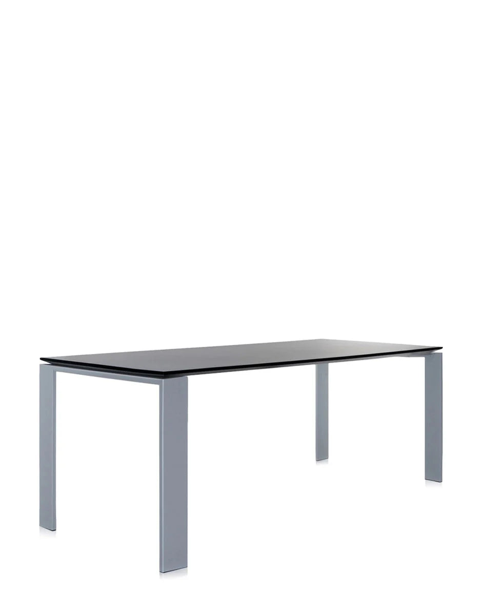 [product_category]-Kartell Four Desk 190x79 Cm, Aluminium/Black-Kartell-8058967045284-0452381-KAR-2