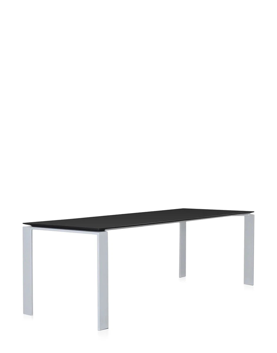 [product_category]-Kartell Four Desk 223x79 Cm, Aluminium/Black-Kartell-8058967045338-0452481-KAR-2