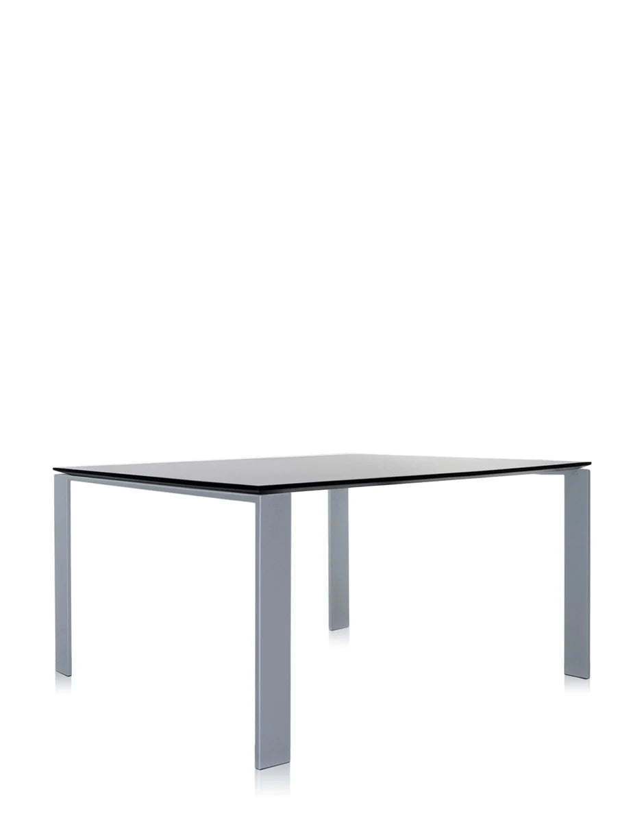 [product_category]-Kartell Four Soft Touch Desk 128x128 Cm, Aluminium/Black-Kartell-8058967225600-0451081-KAR-2