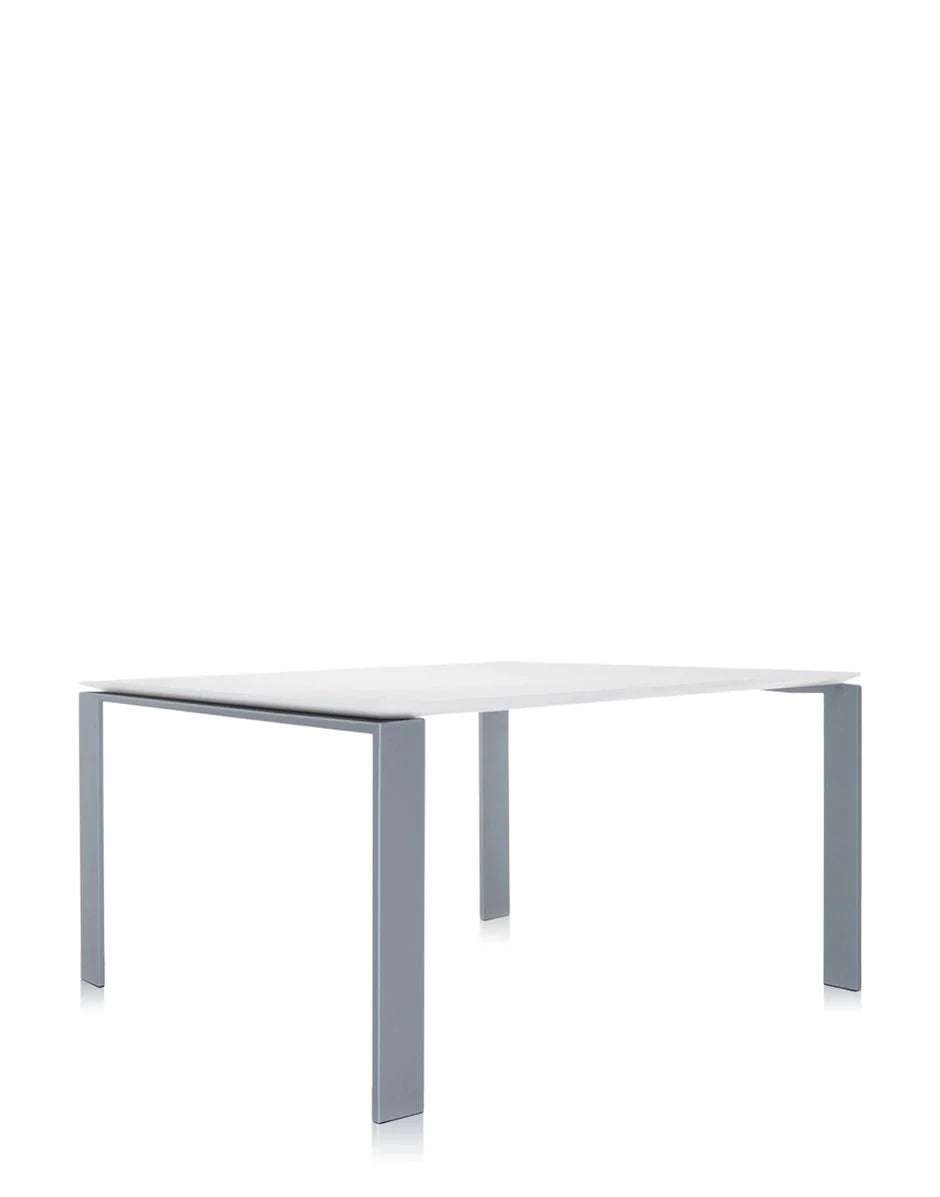 [product_category]-Kartell Four Soft Touch Desk 128x128 Cm, Aluminium/White-Kartell-8058967225587-0451080-KAR-2