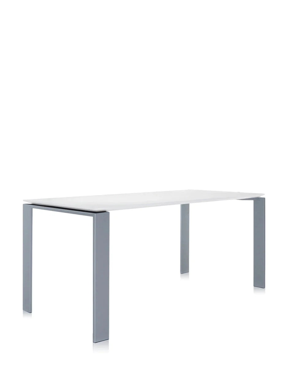 [product_category]-Kartell Four Soft Touch Desk 158x79 Cm, Aluminium/White-Kartell-8058967225228-0450280-KAR-2