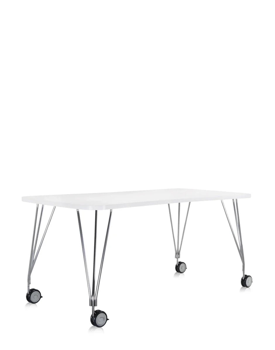 [product_category]-Kartell Max Desk With Wheels 160x80 Cm, White Zinc/Chromium-Kartell-8058967045031-045112M-KAR-2