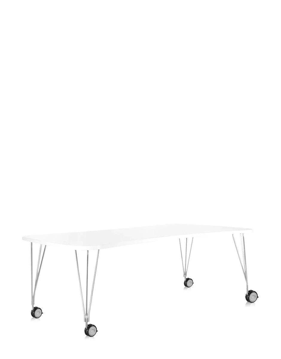 [product_category]-Kartell Max Desk With Wheels 190x90 Cm, White Zinc/Chromium-Kartell-8034105783478-045122M-KAR-2