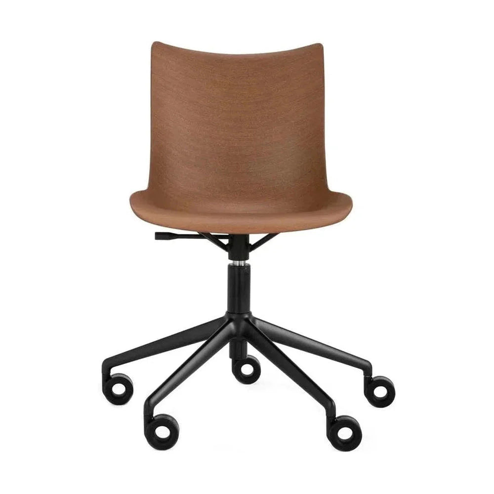 [product_category]-Kartell P/Wood Chair With Wheels, Dark Wood/Black-Kartell-8058967310405-05926SN-KAR-1