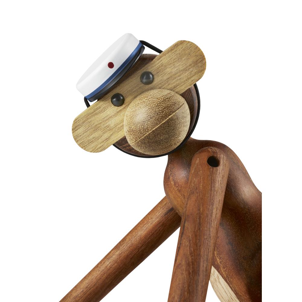 [product_category]-Kay Bojesen Monkey Small Teak/Limba With Blue Student Cap-Kay Bojesen-39231+39250-KAY-1