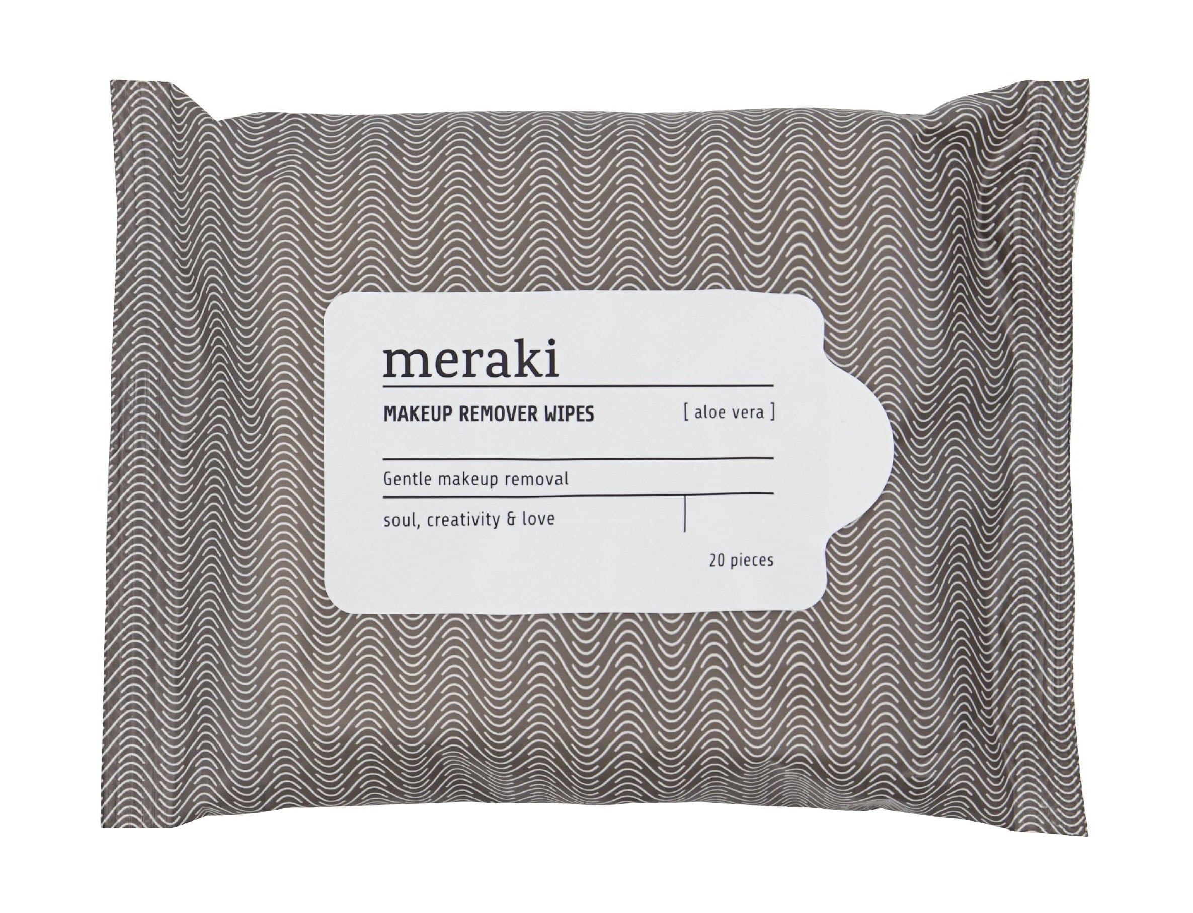 [product_category]-Meraki Makeup Remover Wipes Aloe Vera 20 Pcs., Warm Grey/White-Meraki-5707644760806-308070021-MER-1