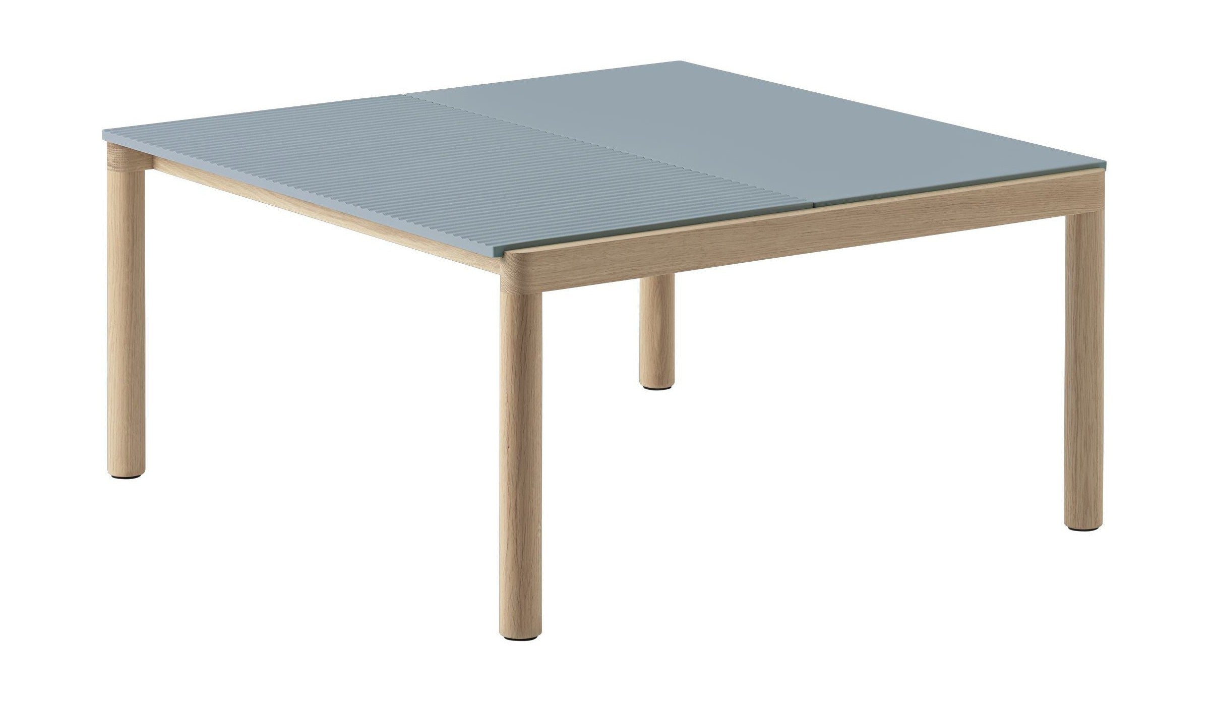 [product_category]-Muuto Couple Coffee Table 1 Plain 1 Wavy Light Blue/Oak, 80 X 84 X 40 Cm-Muuto-5713295997553-50378-MUU-1