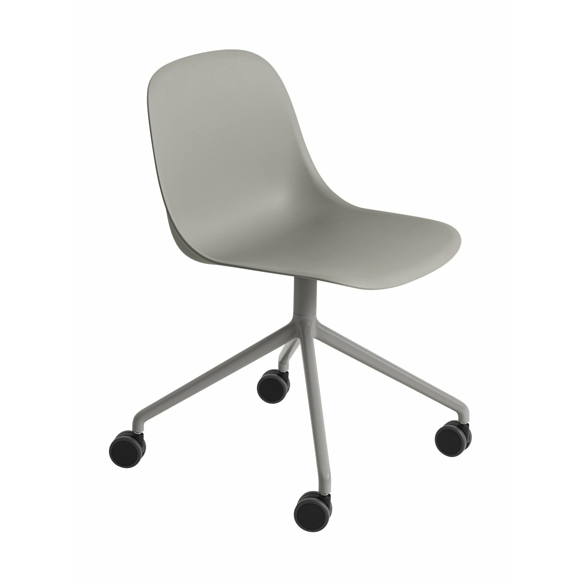 [product_category]-Muuto Fiber Side Chair Made Of Recycled Plastic Swivel With Wheels, Grey/Grey-Muuto-5713298018880-59002-MUU-1