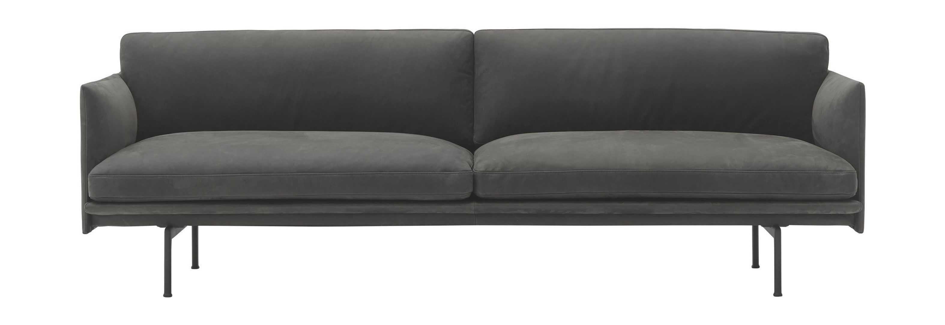 [product_category]-Muuto Outline Sofa 3 Seater Grace Leather, Grey/Black-Muuto-87405-MUU-1