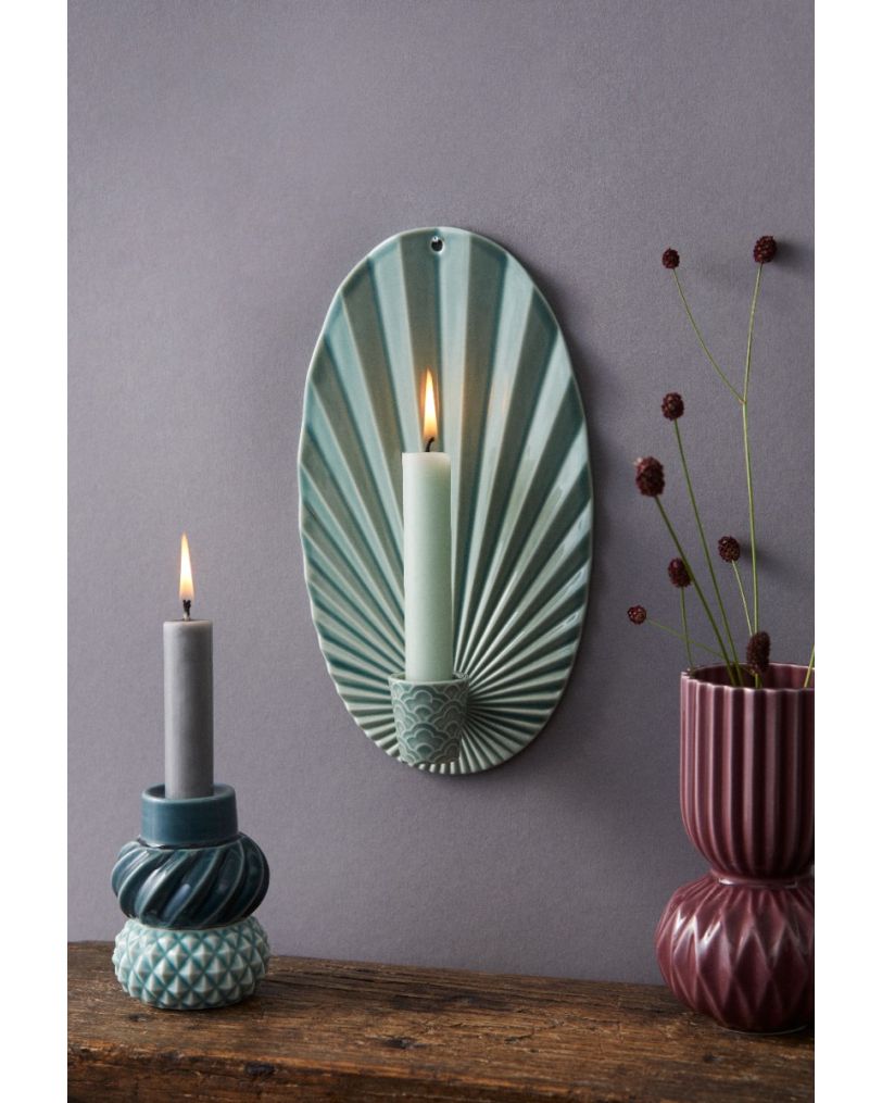 Dottir Pipanella Waves Candle Sconce Peacock