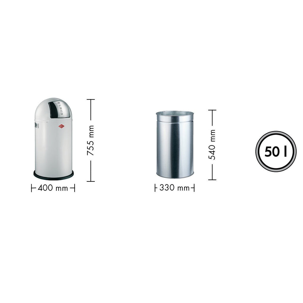 [product_category]-Wesco Pushboy 50 Litres, Cool Grey-Wesco-4004519077818-175831-76-DE-WES-6