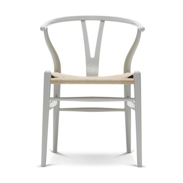 Carl Hansen Ch24 Y Chair Stuhl, Naturpapierkordel, Buche/Silbergrau