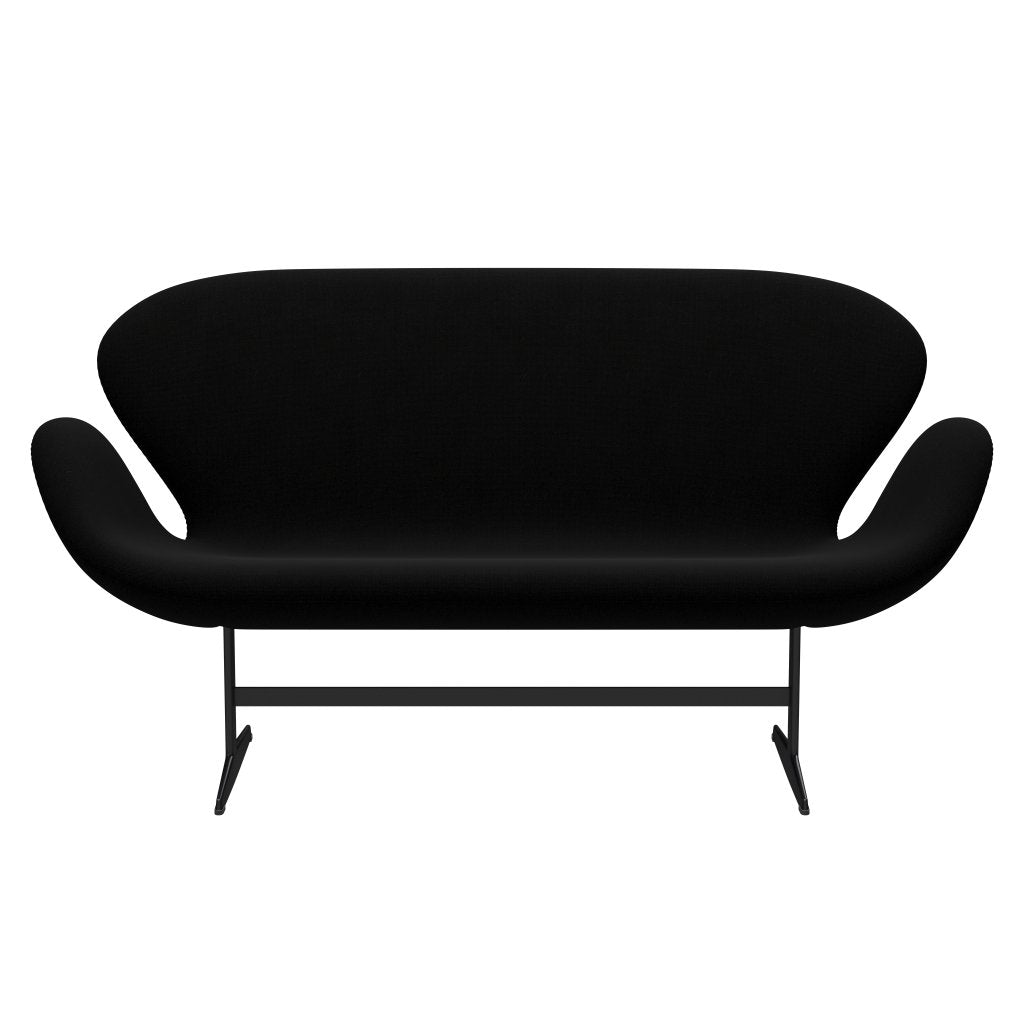 Fritz Hansen Swan Sofa 2 Seater, Black Lacquered/Hallingdal Black